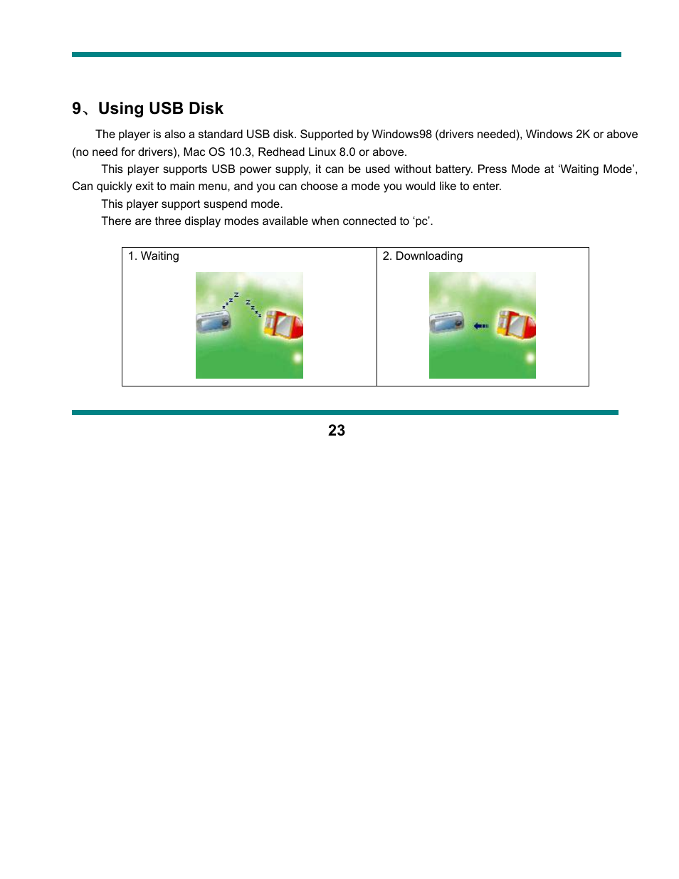 9 、 using usb disk | Curtis SMPK1021 User Manual | Page 23 / 36
