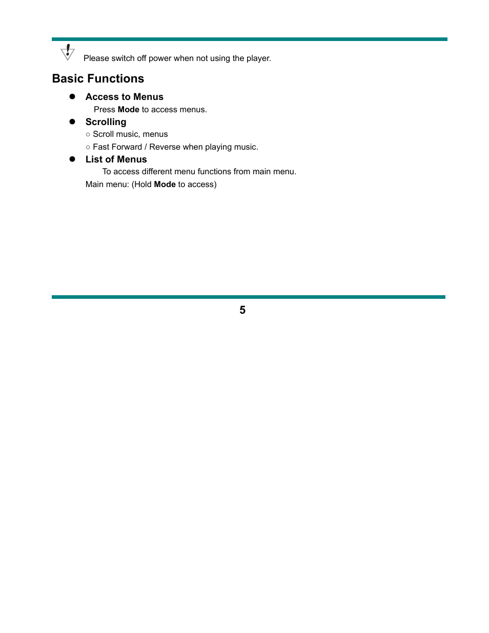 Basic functions | Curtis SMPK1021 User Manual | Page 5 / 36