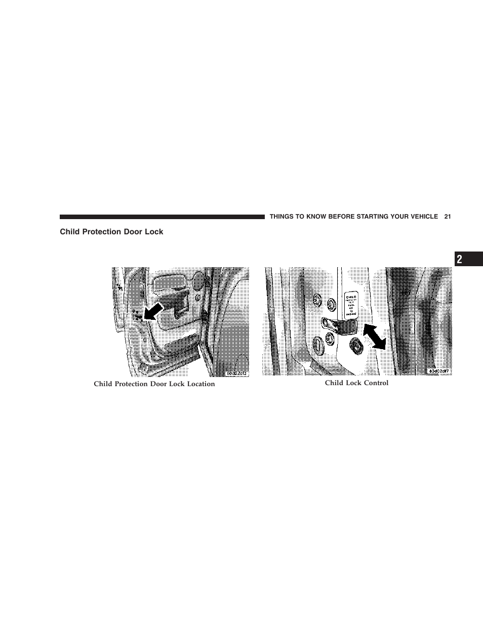 Child protection door lock | Dodge 2006  Ram Pickup 3500 User Manual | Page 21 / 493