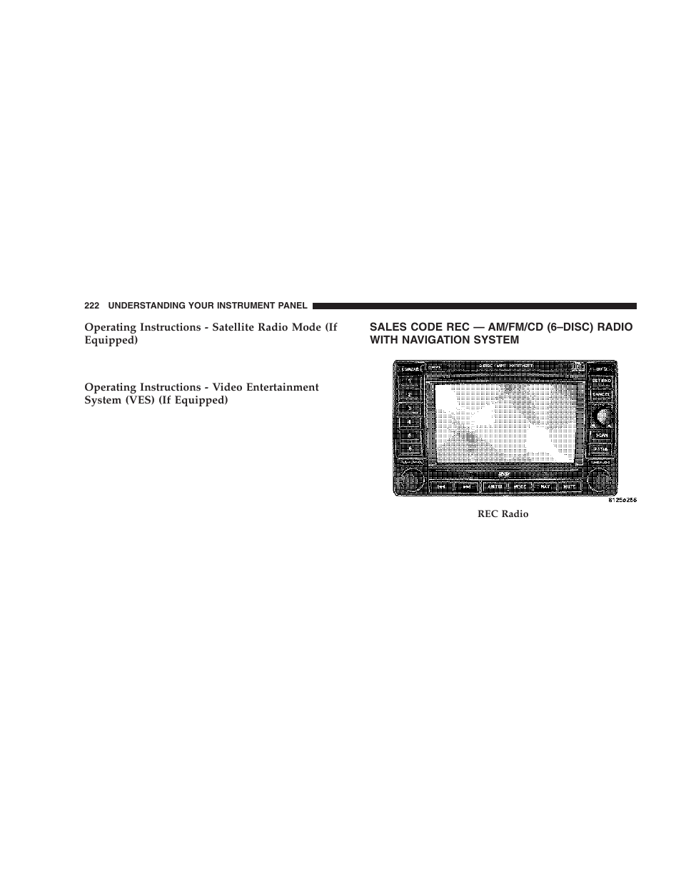 Sales code rec — am/fm/cd (6–disc) radio, With navigation system | Dodge 2006  Ram Pickup 3500 User Manual | Page 222 / 493