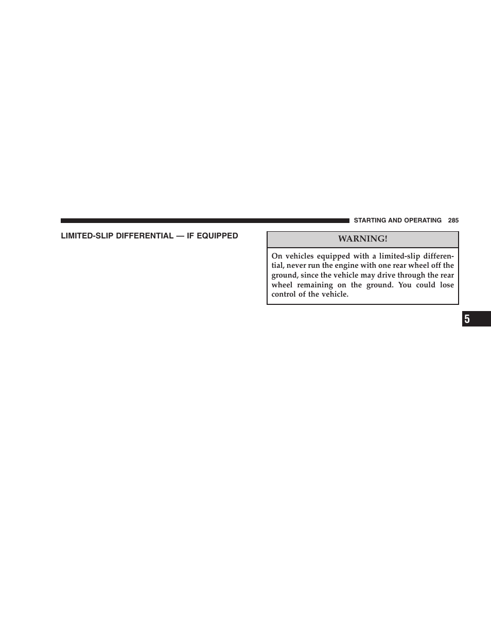 Limited-slip differential — if equipped | Dodge 2006  Ram Pickup 3500 User Manual | Page 285 / 493