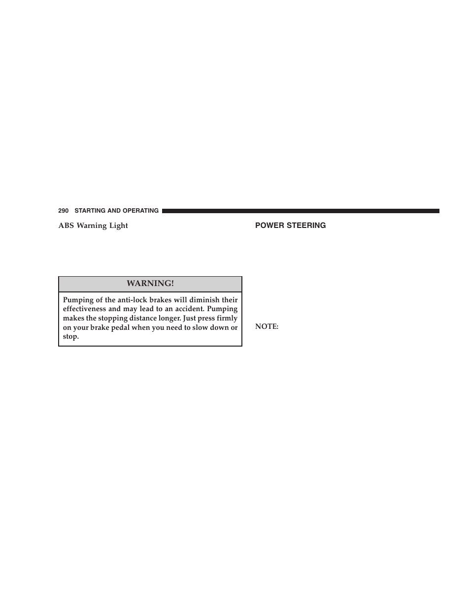 Power steering | Dodge 2006  Ram Pickup 3500 User Manual | Page 290 / 493
