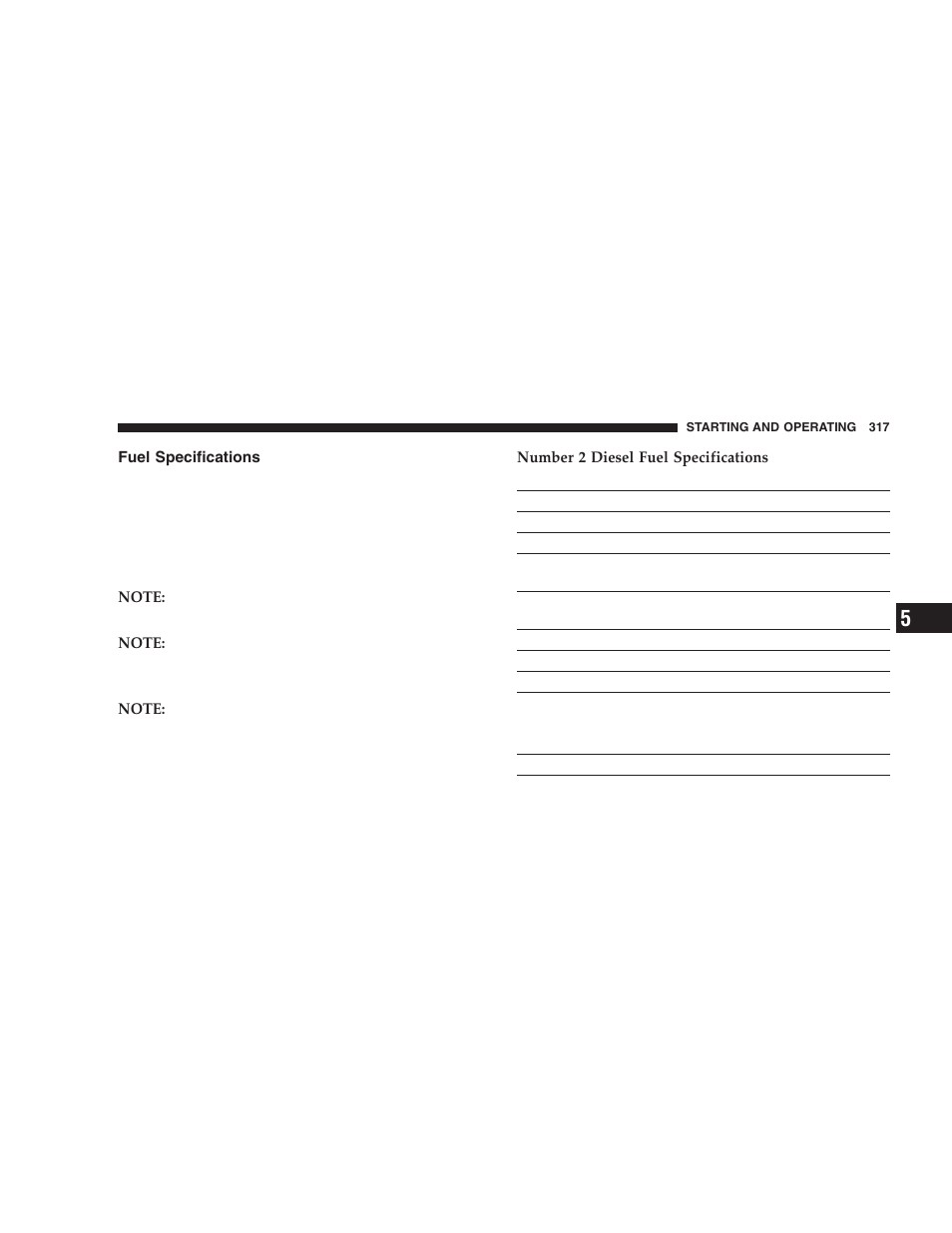 Fuel specifications | Dodge 2006  Ram Pickup 3500 User Manual | Page 317 / 493