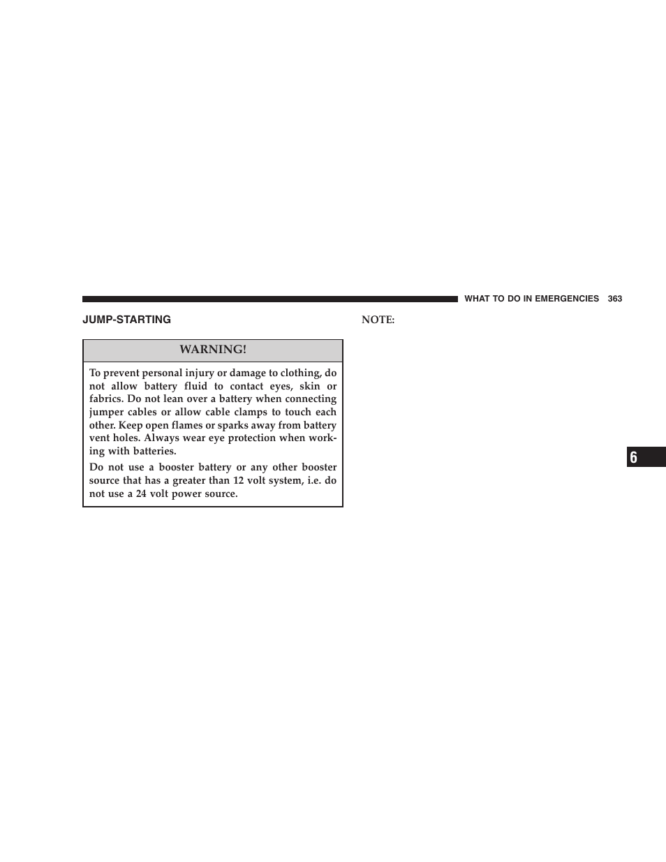 Jump-starting | Dodge 2006  Ram Pickup 3500 User Manual | Page 363 / 493