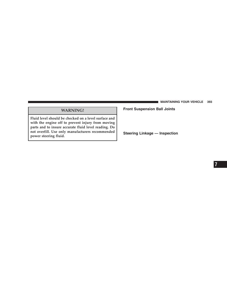 Front suspension ball joints, Steering linkage — inspection | Dodge 2006  Ram Pickup 3500 User Manual | Page 393 / 493