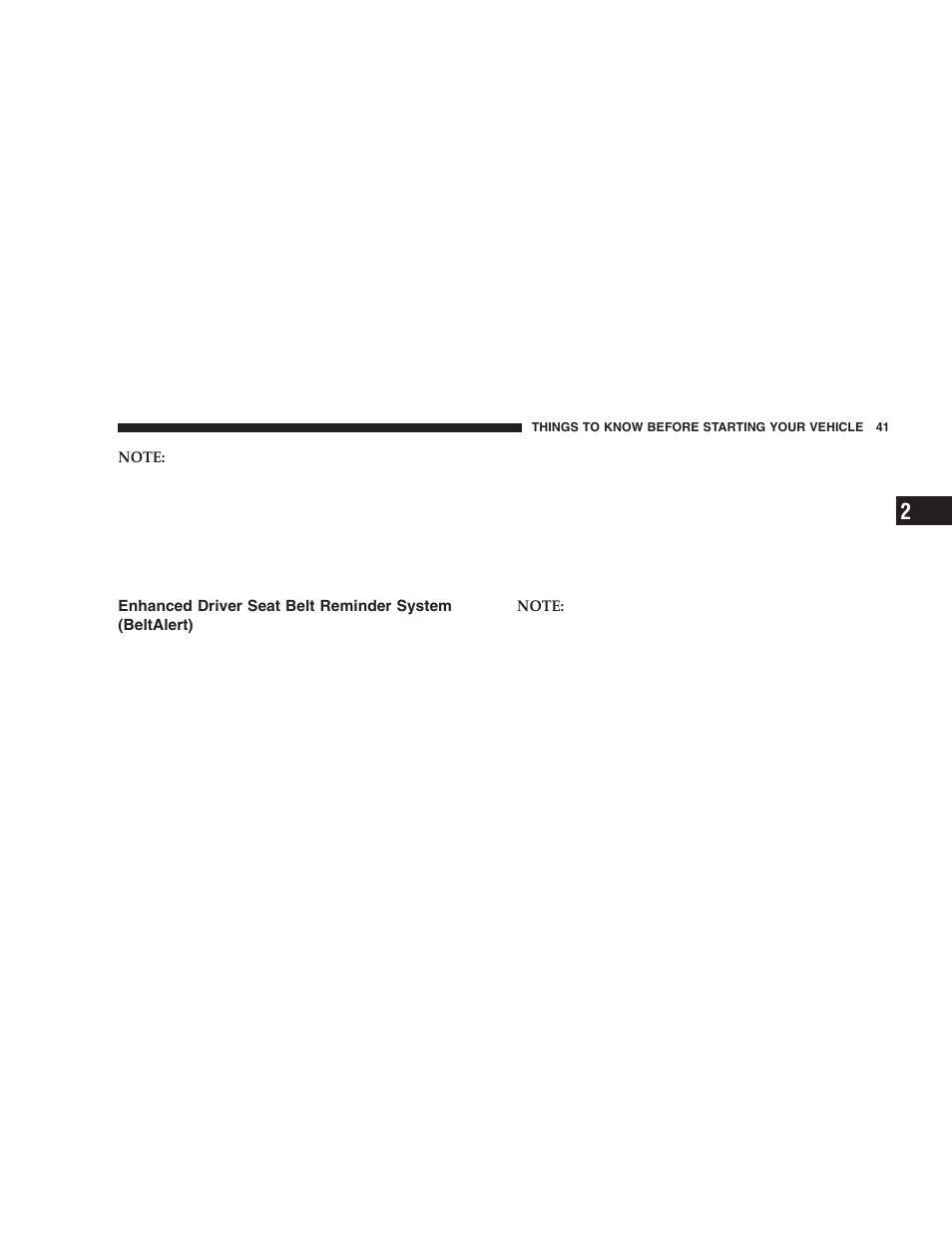 Enhanced driver seat belt reminder system, Beltalert) | Dodge 2006  Ram Pickup 3500 User Manual | Page 41 / 493