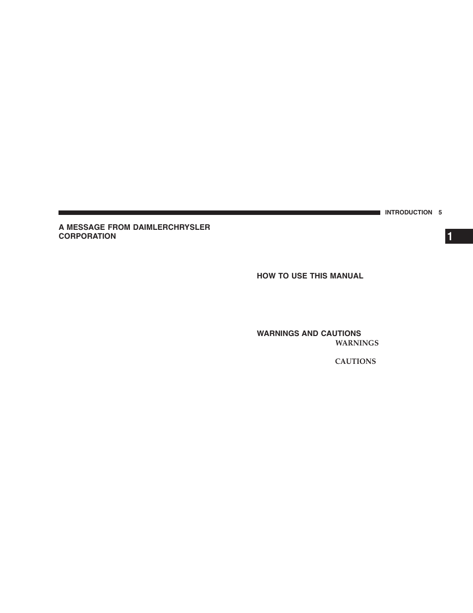A message from daimlerchrysler corporation, How to use this manual, Warnings and cautions | Dodge 2006  Ram Pickup 3500 User Manual | Page 5 / 493