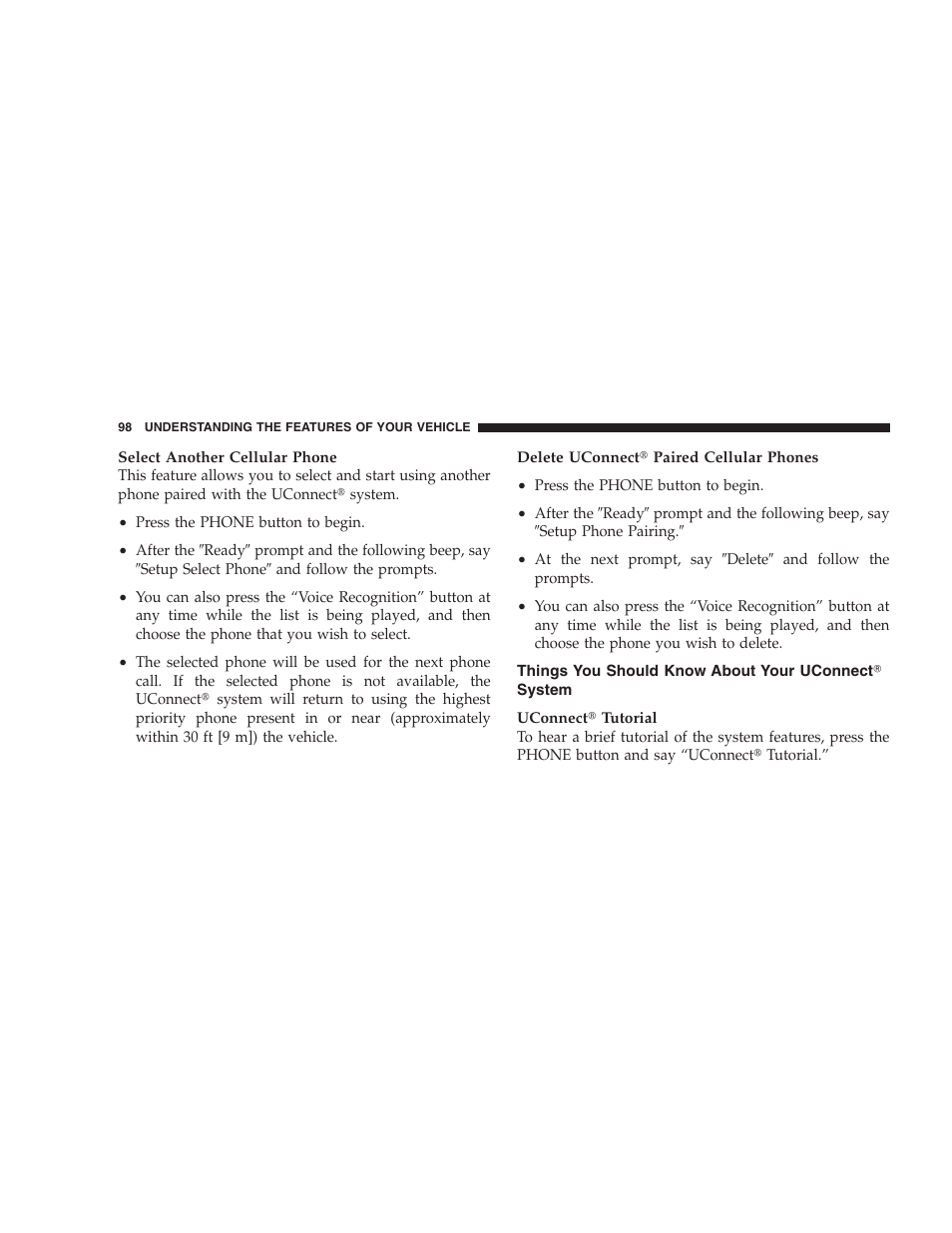 Things you should know about your uconnect system, Things you should know about your, Uconnect | System | Dodge 2008 PM Caliber User Manual | Page 100 / 402