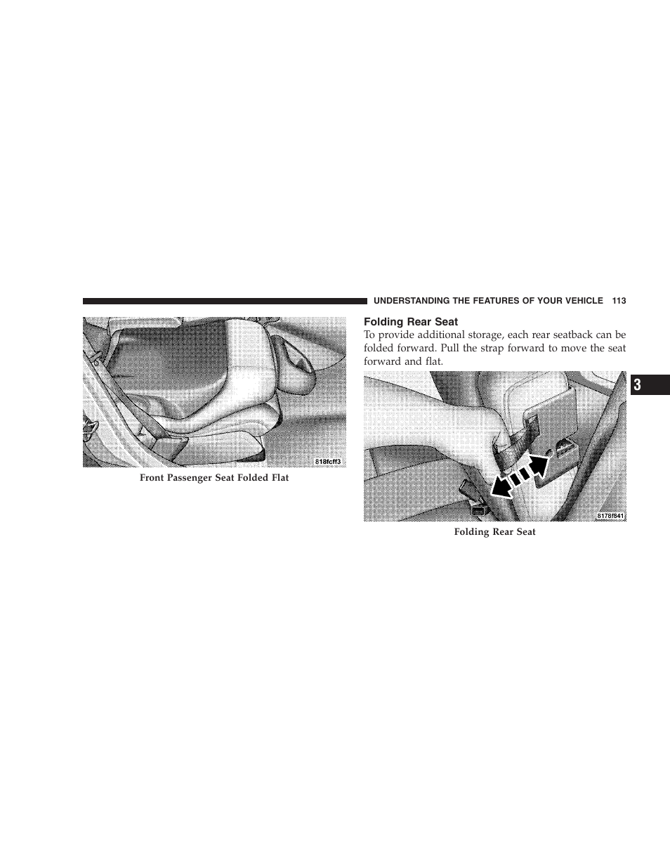 Folding rear seat | Dodge 2008 PM Caliber User Manual | Page 115 / 402