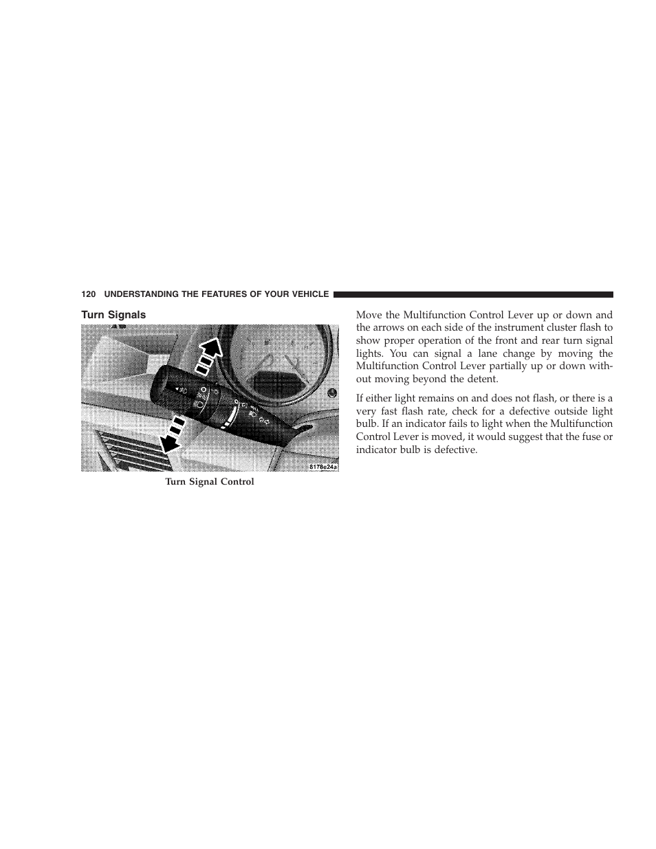 Turn signals | Dodge 2008 PM Caliber User Manual | Page 122 / 402
