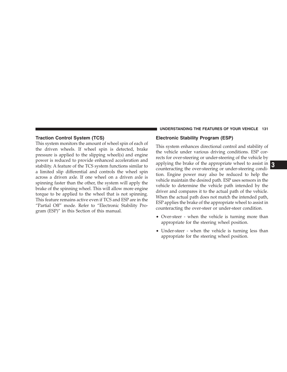 Traction control system (tcs), Electronic stability program (esp) | Dodge 2008 PM Caliber User Manual | Page 133 / 402
