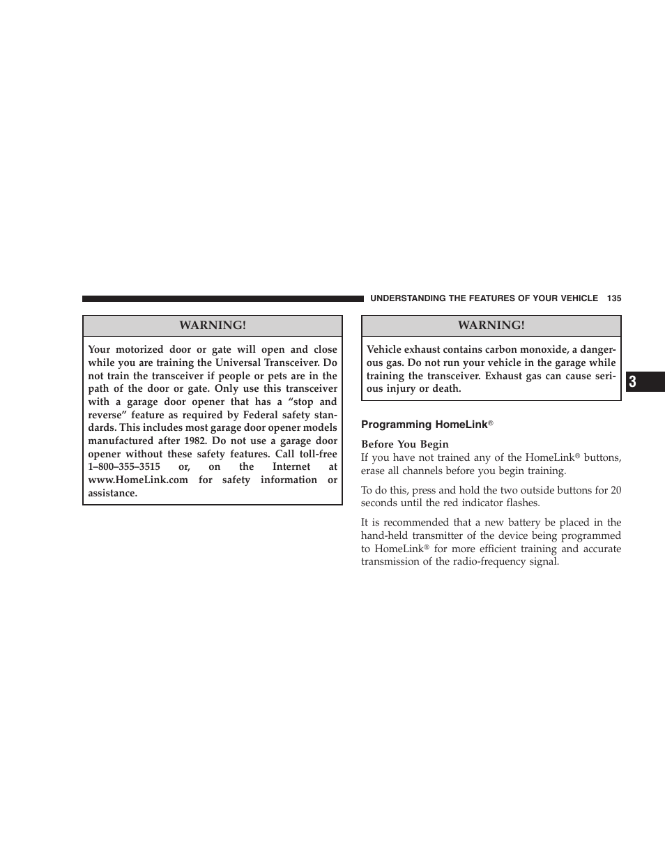 Programming homelink | Dodge 2008 PM Caliber User Manual | Page 137 / 402