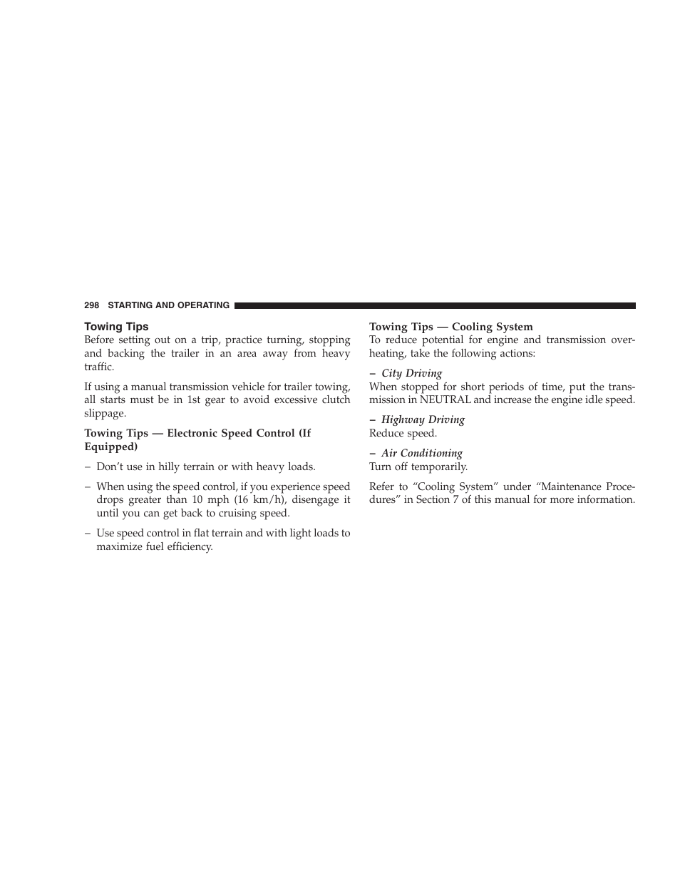 Towing tips | Dodge 2008 PM Caliber User Manual | Page 300 / 402