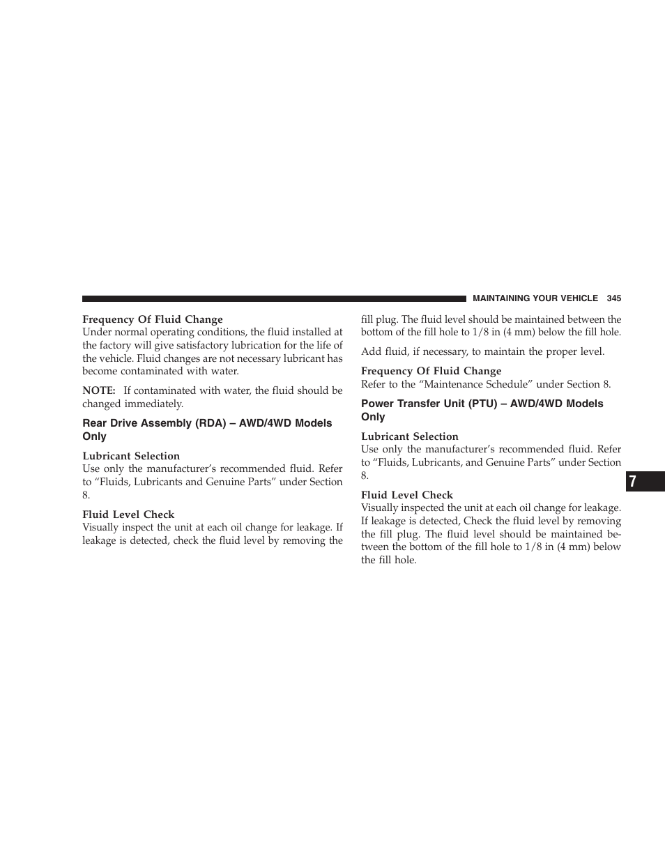 Rear drive assembly (rda) - awd/4wd models only, Power transfer unit (ptu) - awd/4wd models only, Rear drive assembly (rda) – awd/4wd | Models only, Power transfer unit (ptu) – awd/4wd | Dodge 2008 PM Caliber User Manual | Page 347 / 402