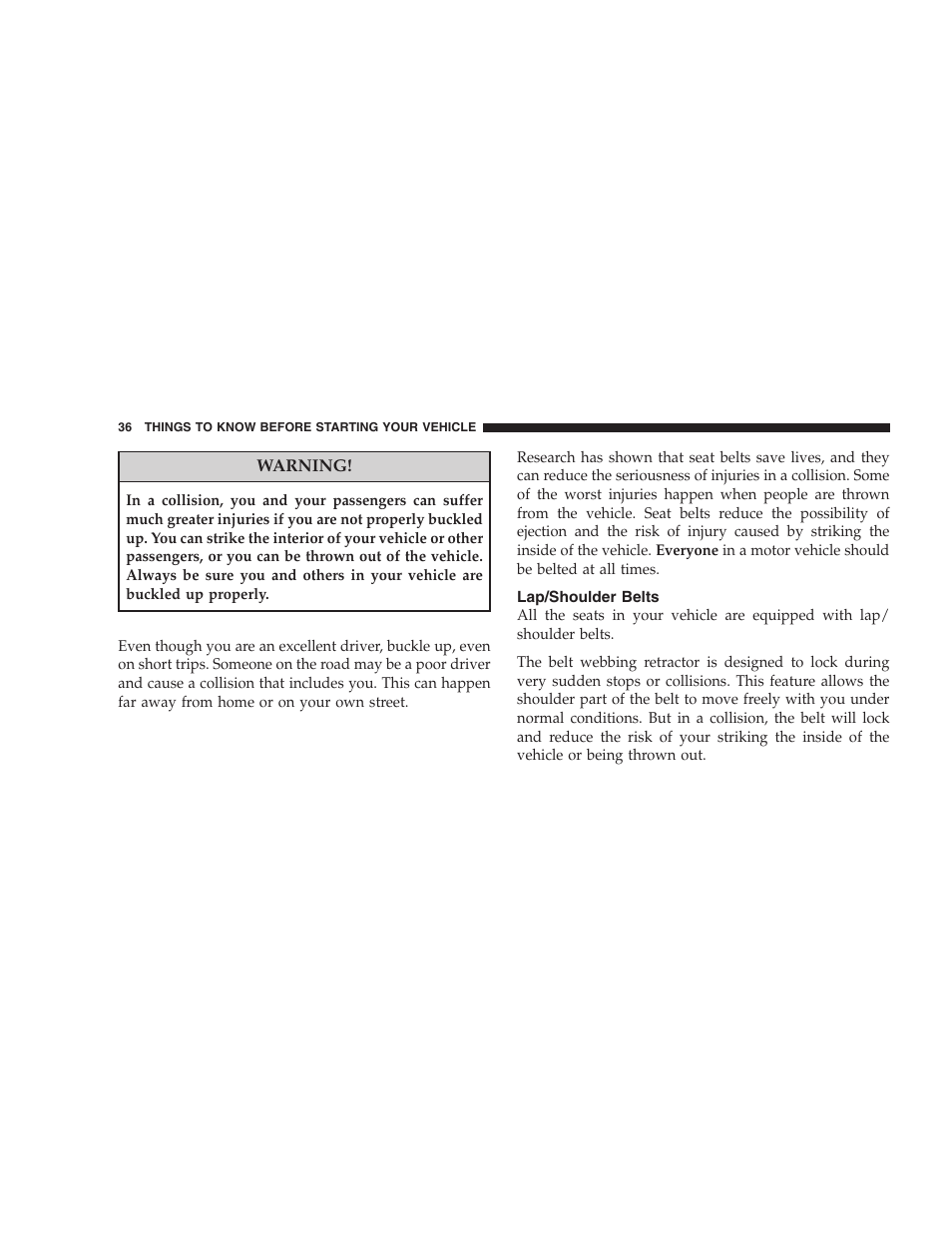 Lap/shoulder belts | Dodge 2008 PM Caliber User Manual | Page 38 / 402