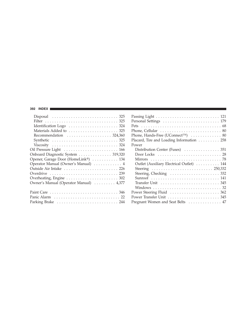 Dodge 2008 PM Caliber User Manual | Page 394 / 402