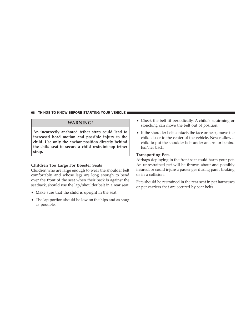 Dodge 2008 PM Caliber User Manual | Page 70 / 402