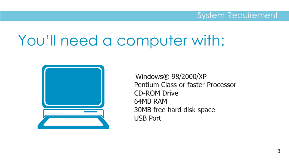 You’ll need a computer with | Curtis SMPK4233 User Manual | Page 5 / 28