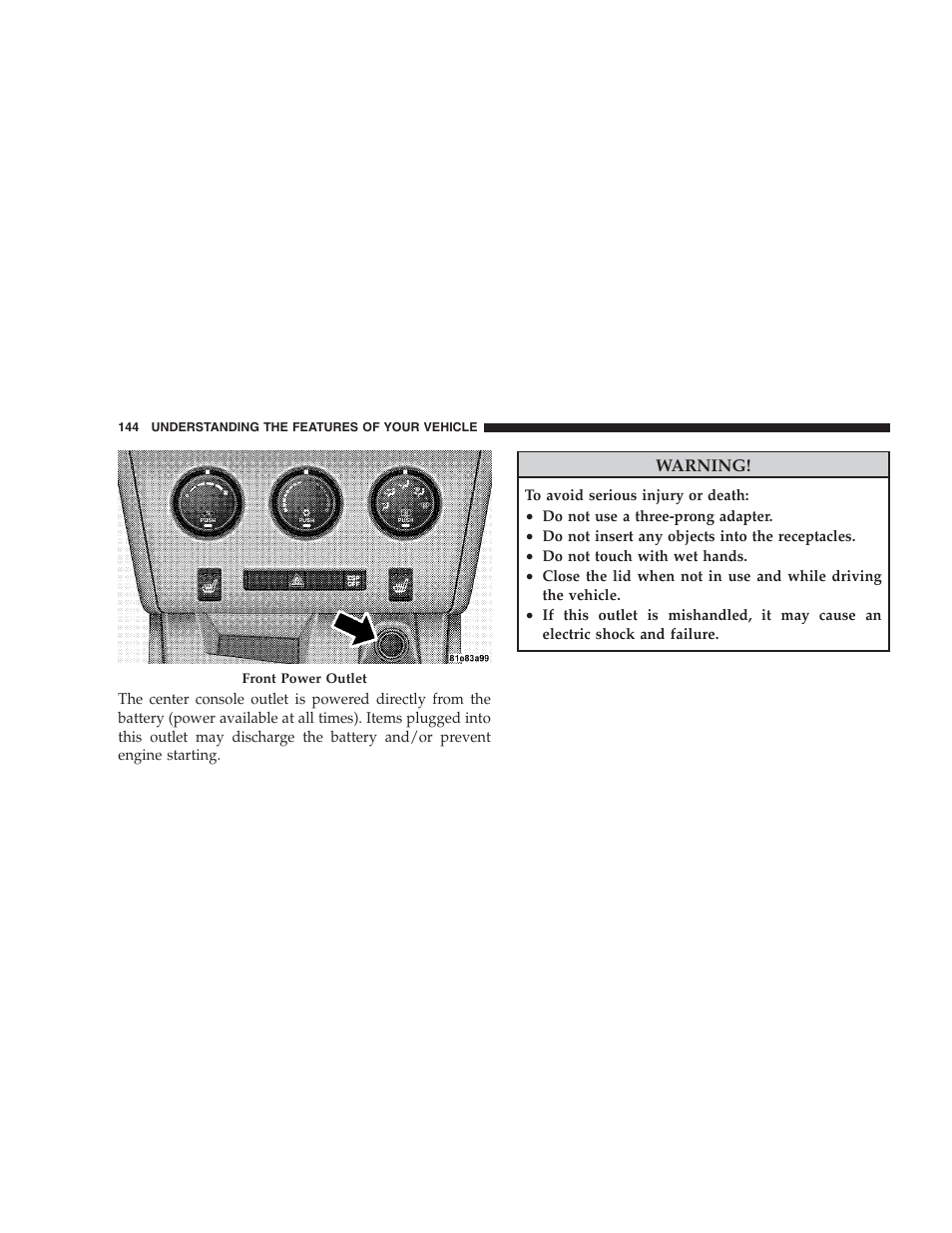 Dodge CHALLENGER 2009 User Manual | Page 146 / 461