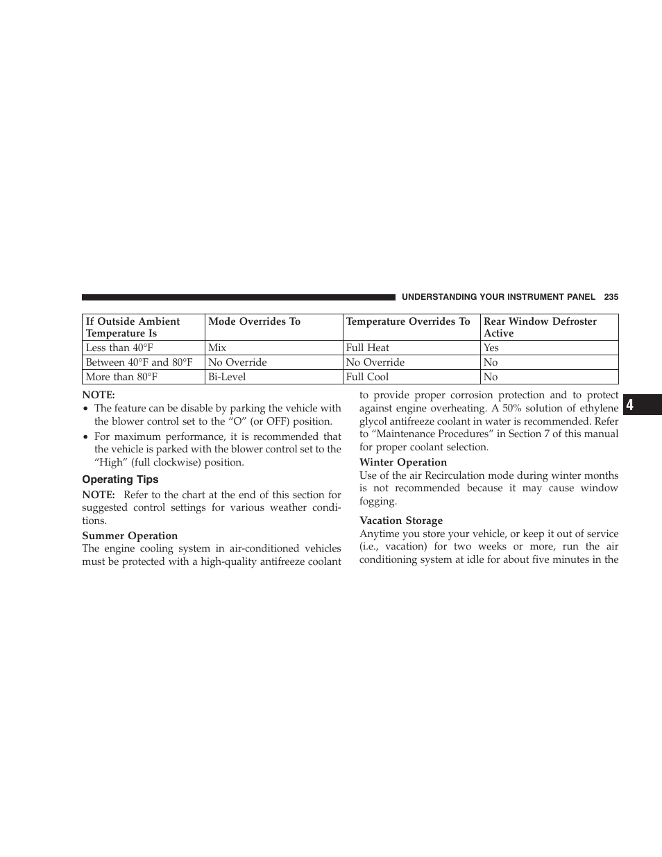 Operating tips | Dodge CHALLENGER 2009 User Manual | Page 237 / 461