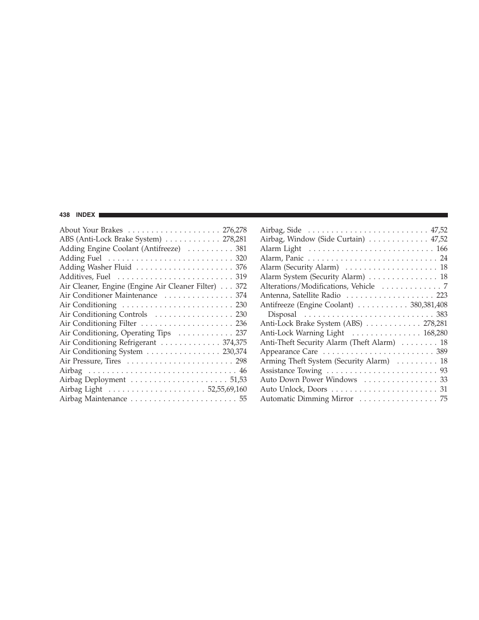 Dodge CHALLENGER 2009 User Manual | Page 440 / 461