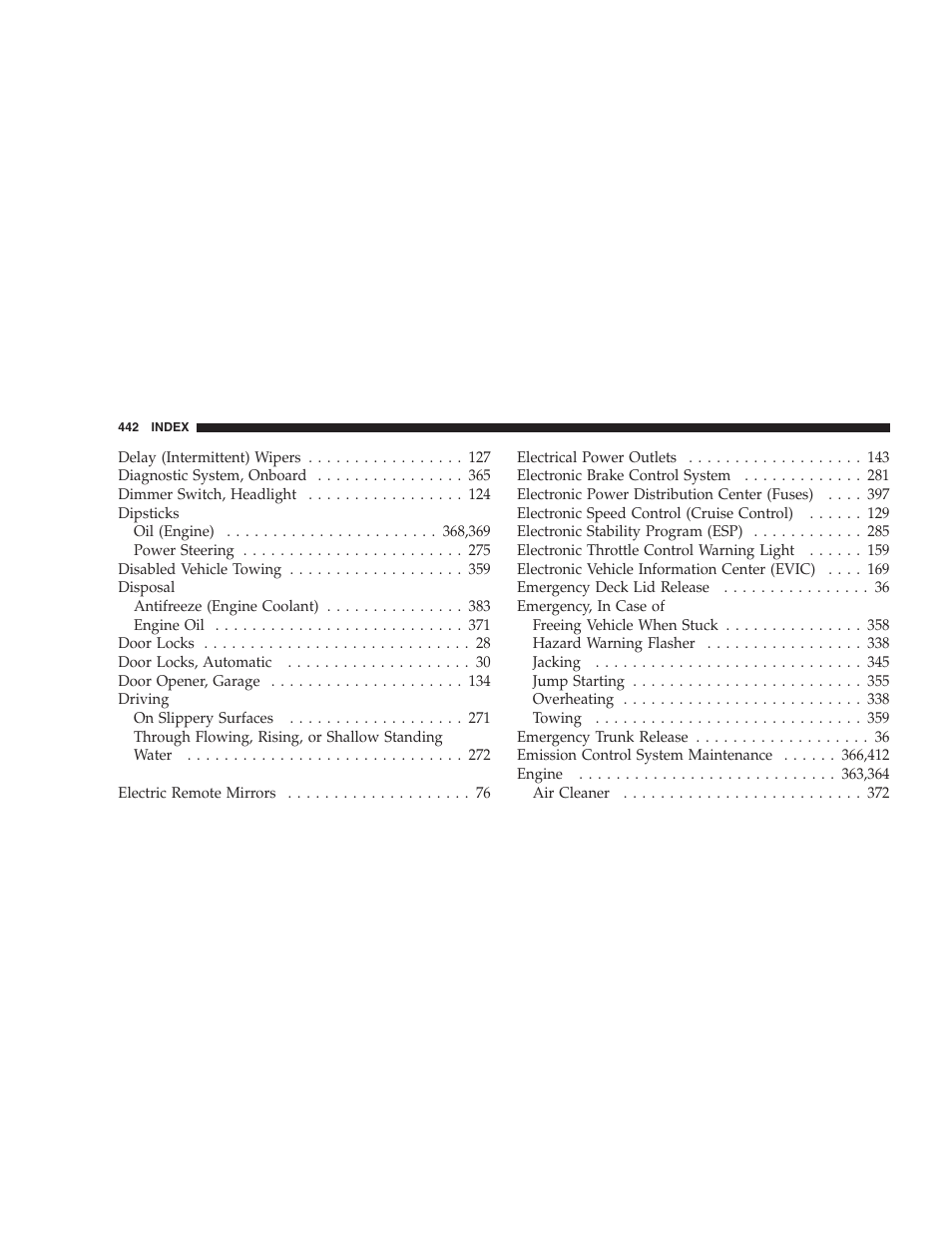 Dodge CHALLENGER 2009 User Manual | Page 444 / 461