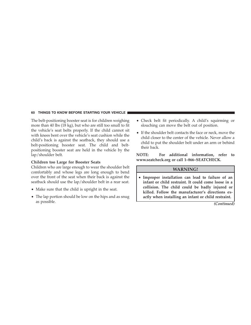 Dodge CHALLENGER 2009 User Manual | Page 62 / 461