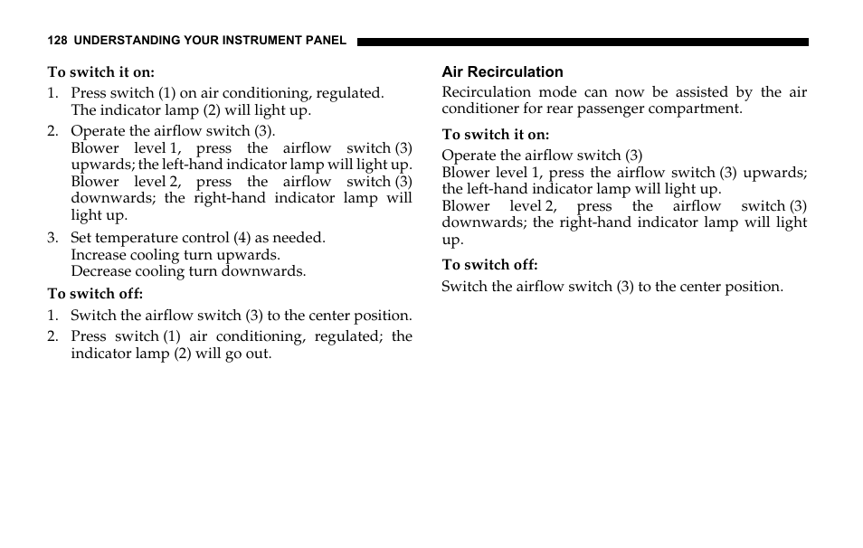 Air recirculation | Dodge 2006 Sprinter Cargo User Manual | Page 128 / 330