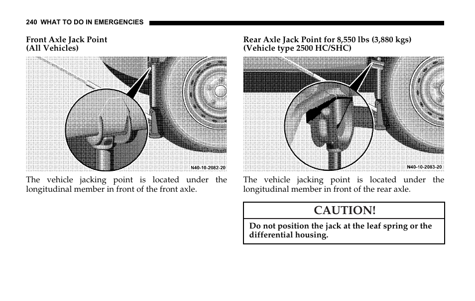 Caution | Dodge 2006 Sprinter Cargo User Manual | Page 240 / 330