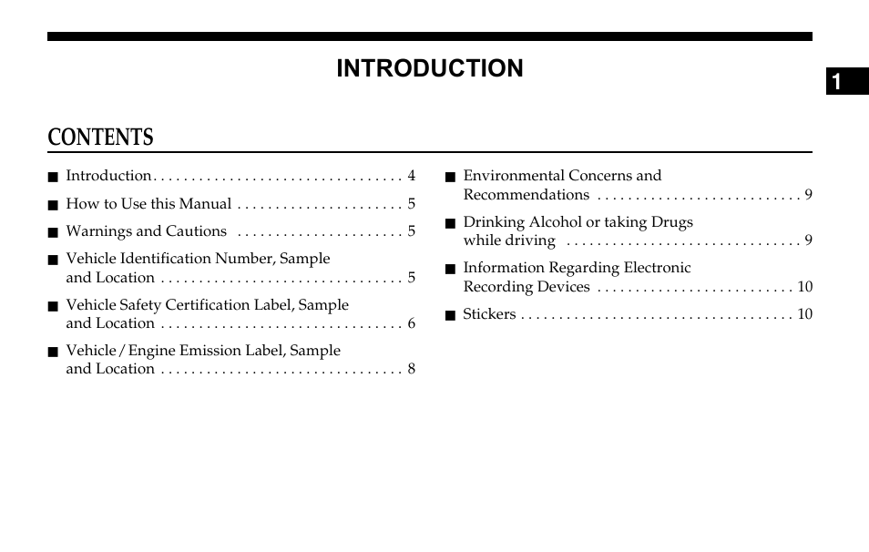 Contents introduction | Dodge 2006 Sprinter Cargo User Manual | Page 3 / 330