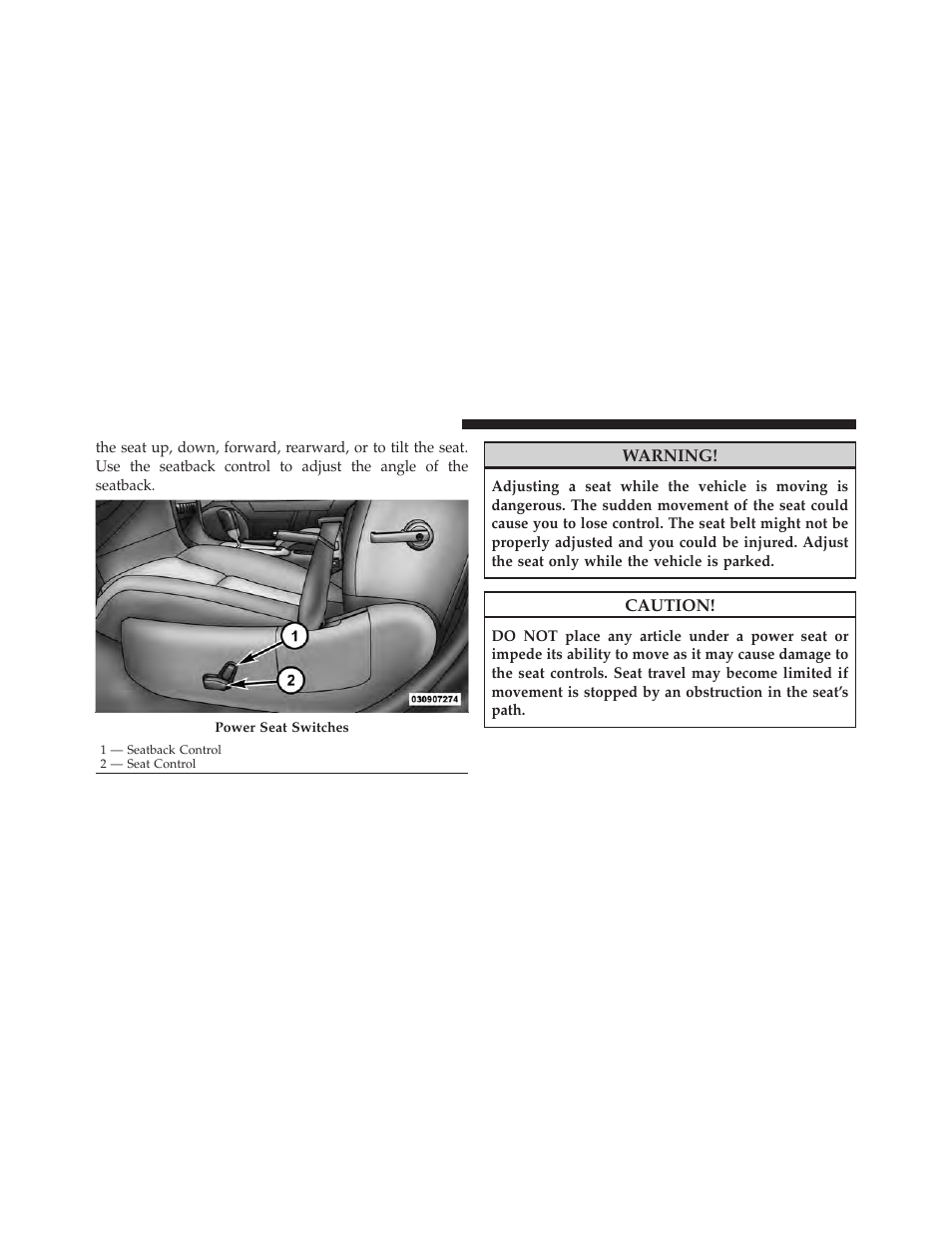 Driver seat manual height adjuster, If equipped, Reclining bucket seats | Dodge 2010 Avenger User Manual | Page 101 / 448
