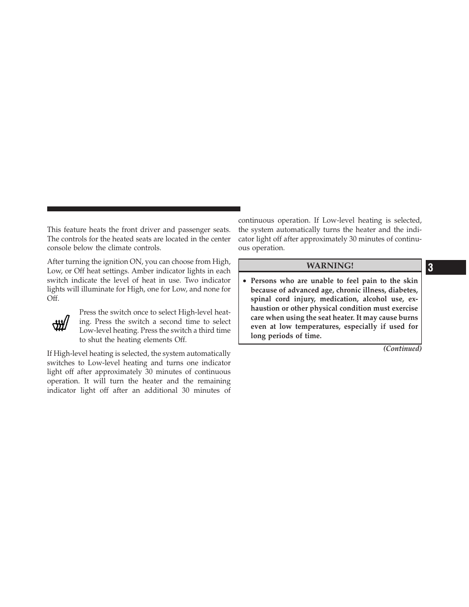 Heated seats — if equipped, Lumbar support — if equipped | Dodge 2010 Avenger User Manual | Page 102 / 448