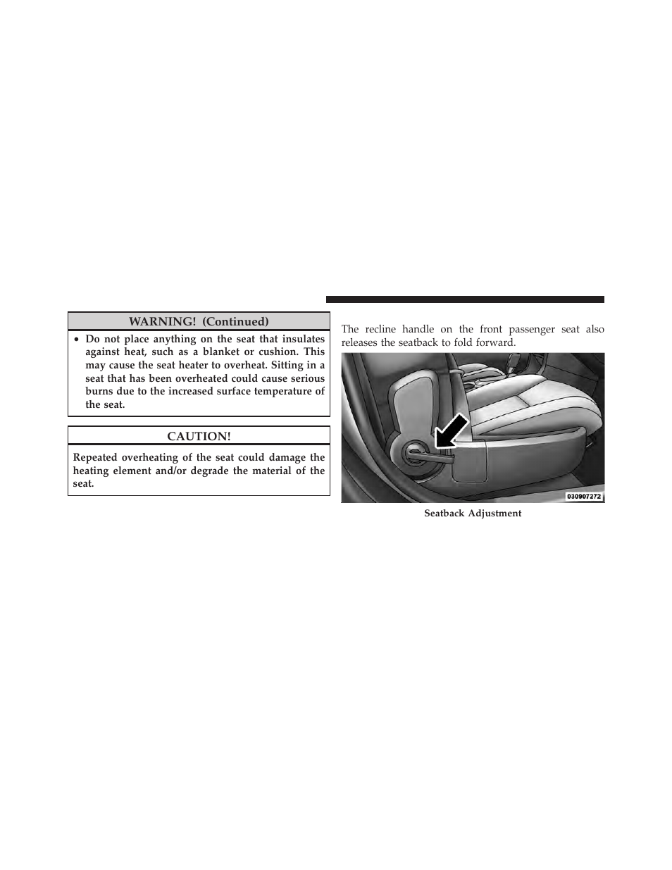 Fold-flat front passenger seat, Adjusting active head restraints | Dodge 2010 Avenger User Manual | Page 103 / 448