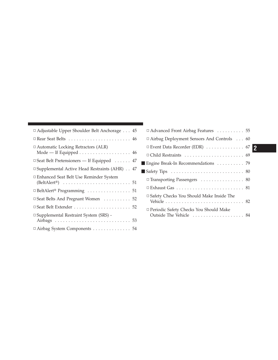 Things to know before starting your vehicle | Dodge 2010 Avenger User Manual | Page 12 / 448
