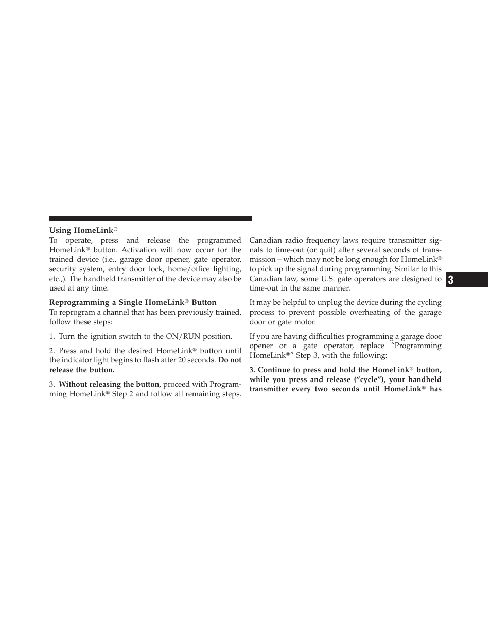 Gate operator/canadian programming, To set a desired speed, To deactivate | To resume speed | Dodge 2010 Avenger User Manual | Page 126 / 448