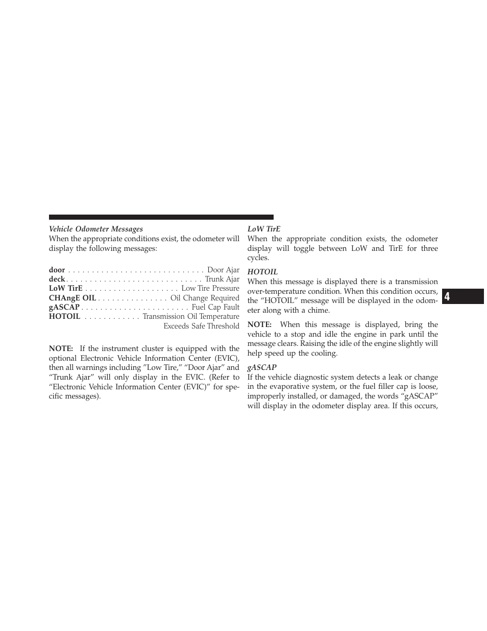 Instrument panel features | Dodge 2010 Avenger User Manual | Page 156 / 448