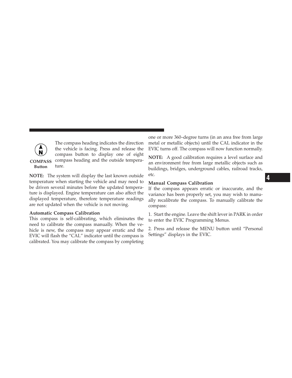 Compass display | Dodge 2010 Avenger User Manual | Page 170 / 448