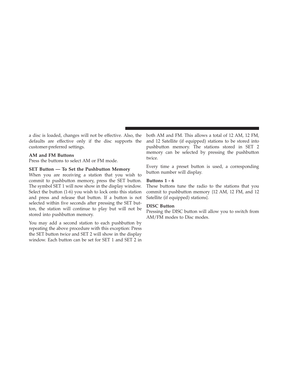 Media center 230 (req) — am/fm stereo, Radio and 6–disc cd/dvd changer (mp3/wma aux jack), Operating instructions - radio mode | Dodge 2010 Avenger User Manual | Page 183 / 448