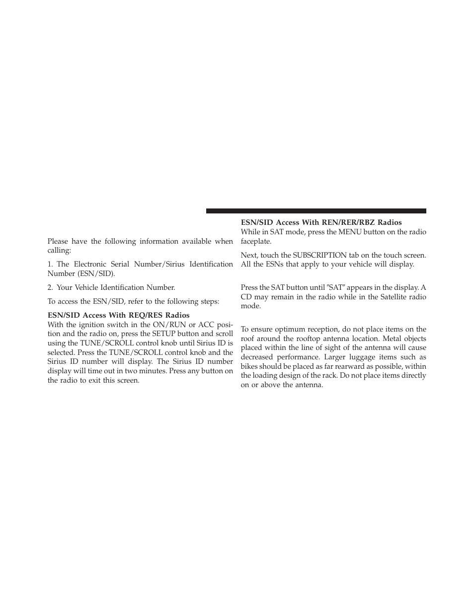 Selecting uconnect™ multimedia (satellite) mode, Satellite antenna | Dodge 2010 Avenger User Manual | Page 217 / 448