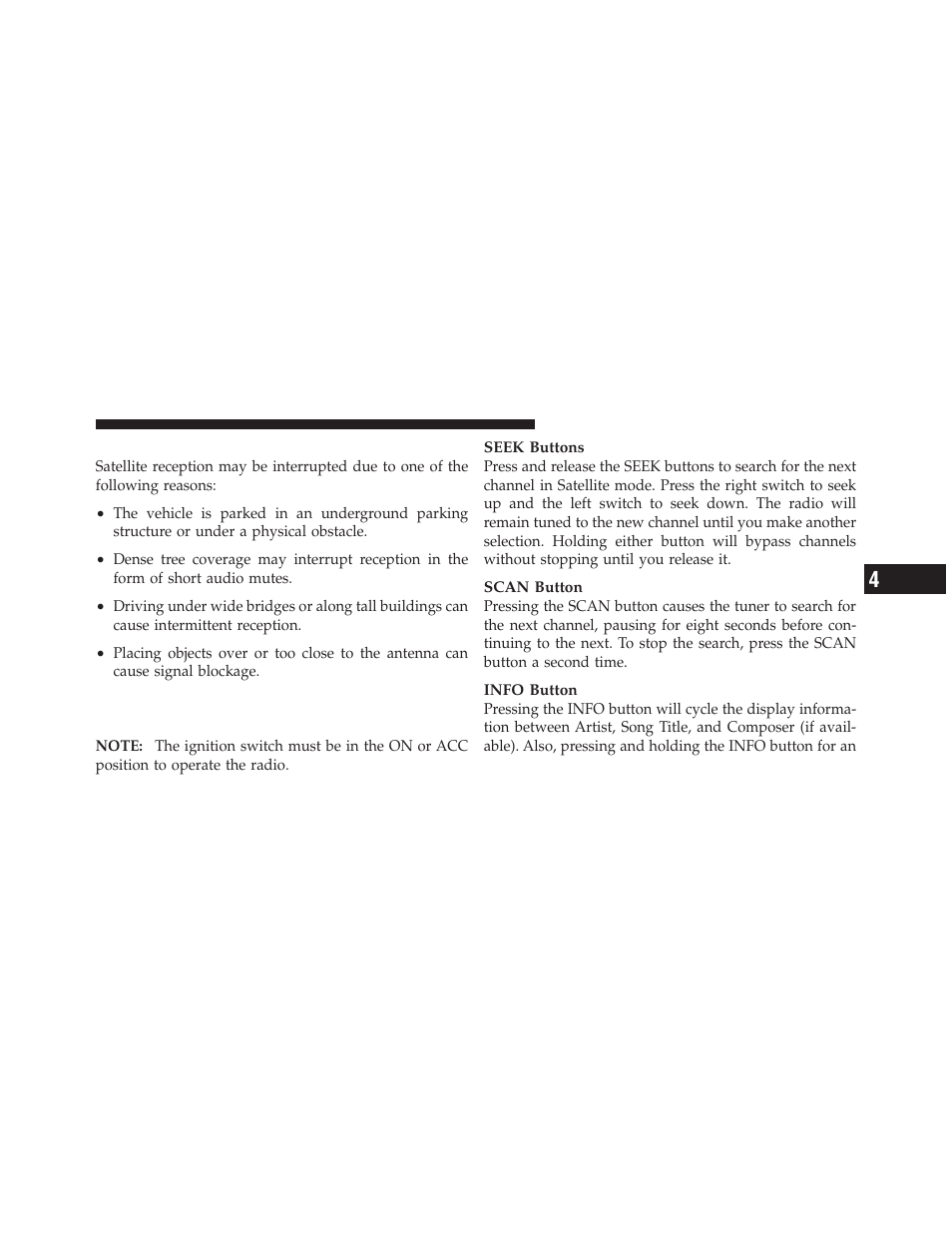 Reception quality | Dodge 2010 Avenger User Manual | Page 218 / 448