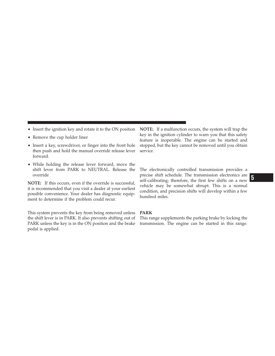 Automatic transmission ignition interlock system, Gear ranges | Dodge 2010 Avenger User Manual | Page 250 / 448