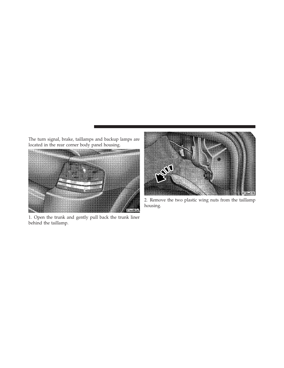 Taillamps, rear turn signals and backup lamps | Dodge 2010 Avenger User Manual | Page 393 / 448