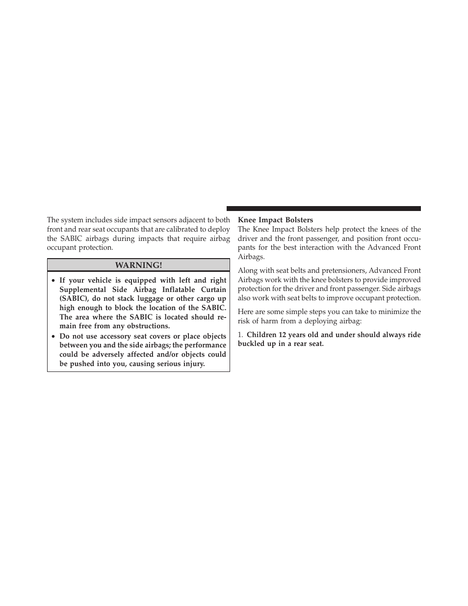 Airbag system components, Advanced front airbag features | Dodge 2010 Avenger User Manual | Page 59 / 448