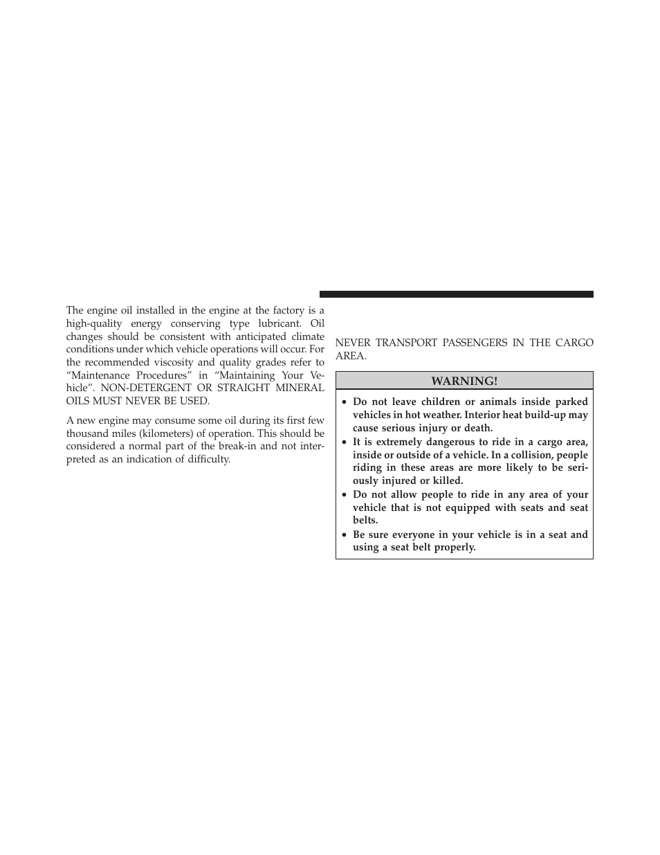 Safety tips, Transporting passengers | Dodge 2010 Avenger User Manual | Page 81 / 448