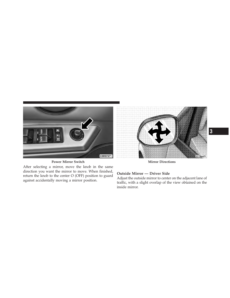 Adjusting side view mirrors | Dodge 2010 Avenger User Manual | Page 92 / 448