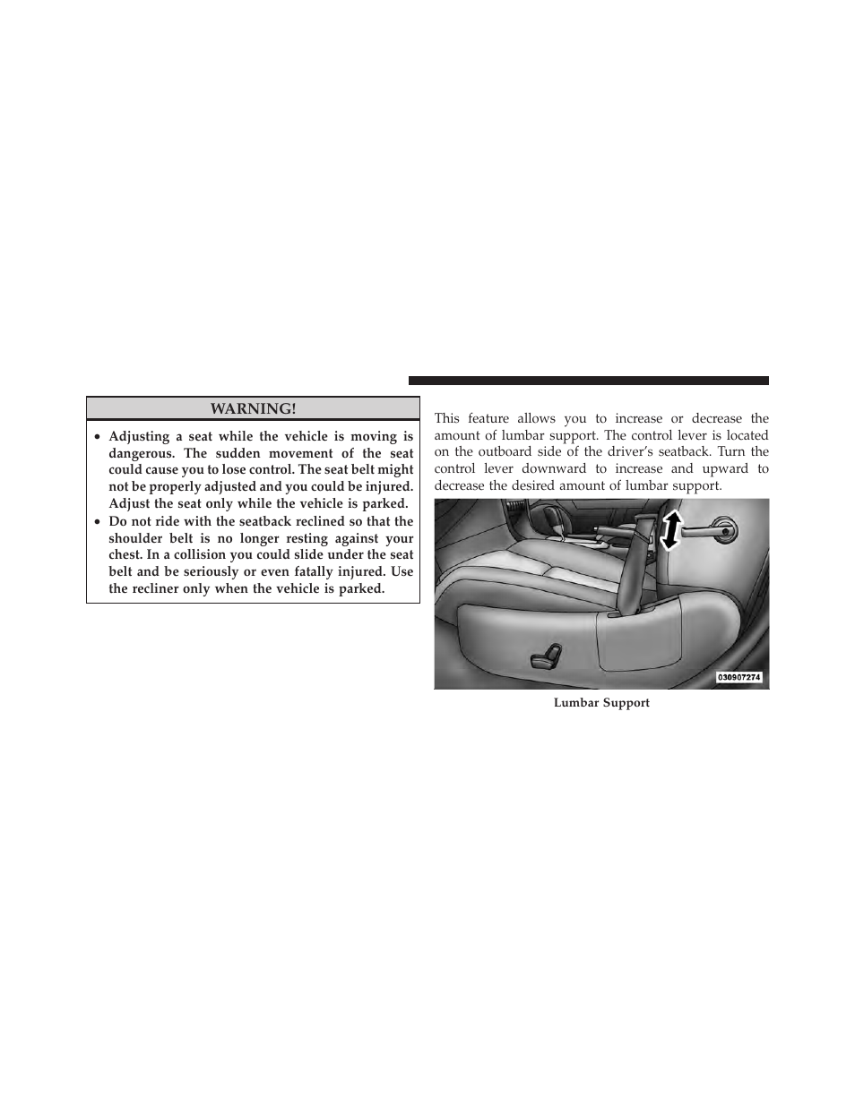 Lumbar support — if equipped, Illuminated vanity mirrors — if equipped | Dodge 2010 Avenger User Manual | Page 97 / 448