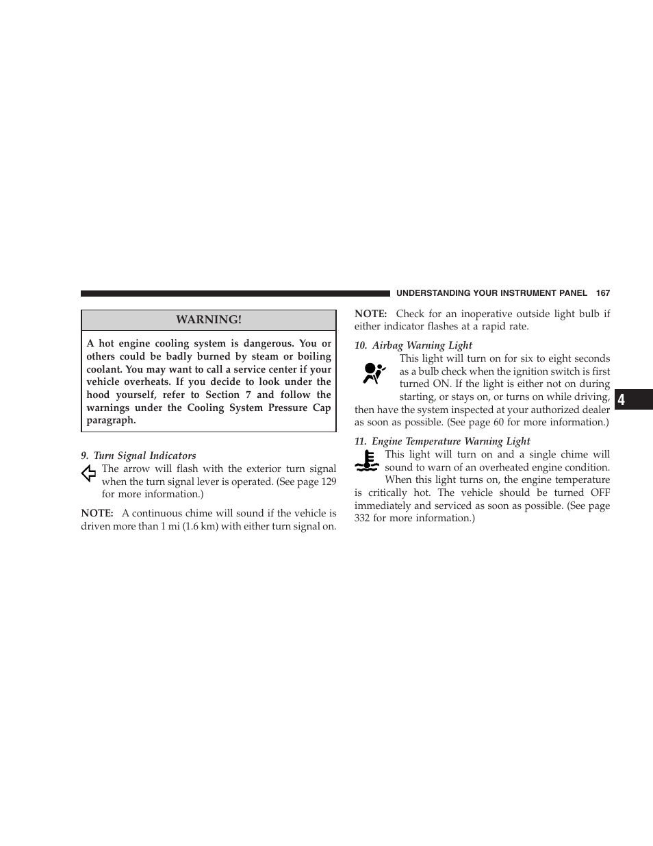 Instrument cluster descriptions | Dodge 2008 Charger SRT8 User Manual | Page 169 / 442