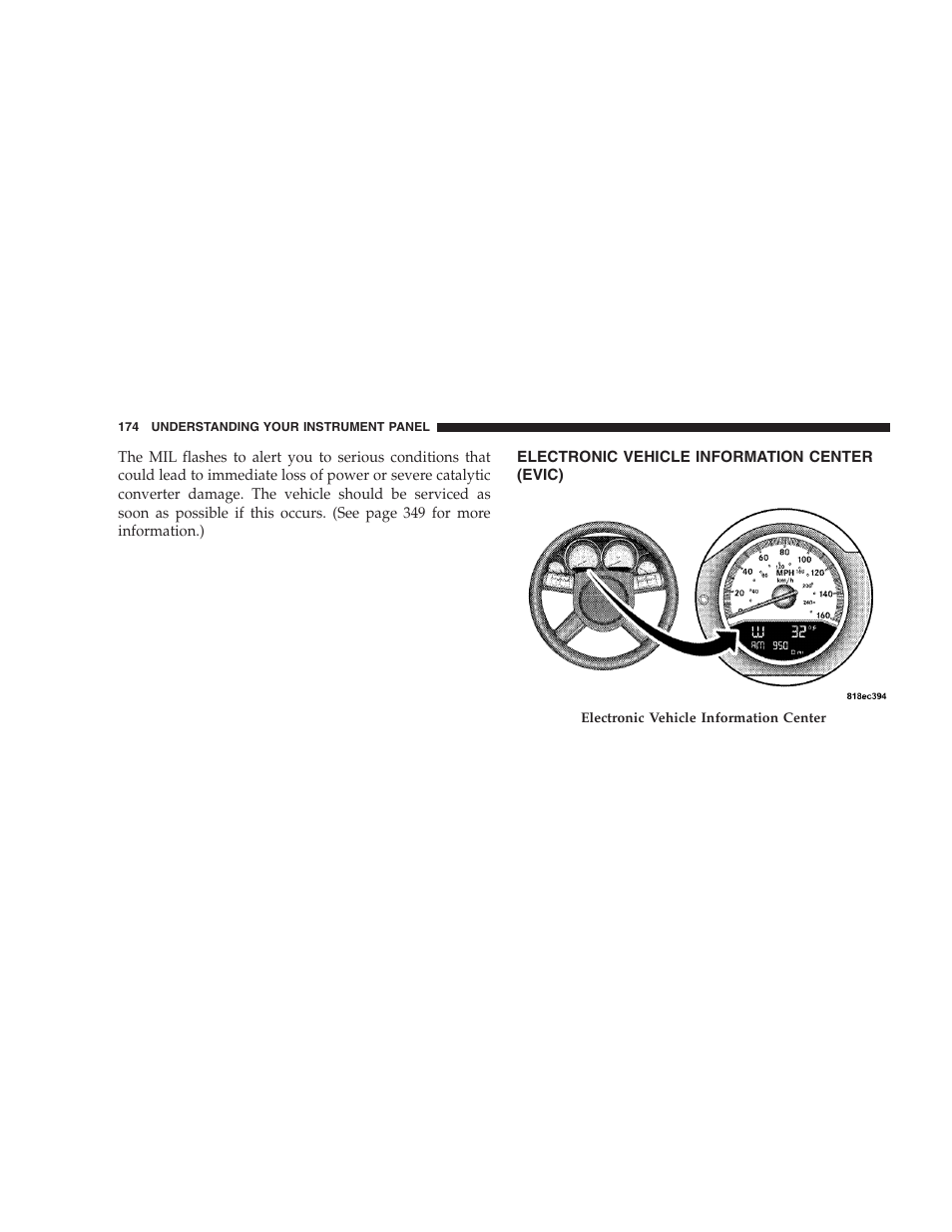 Electronic vehicle information center (evic) | Dodge 2008 Charger SRT8 User Manual | Page 176 / 442