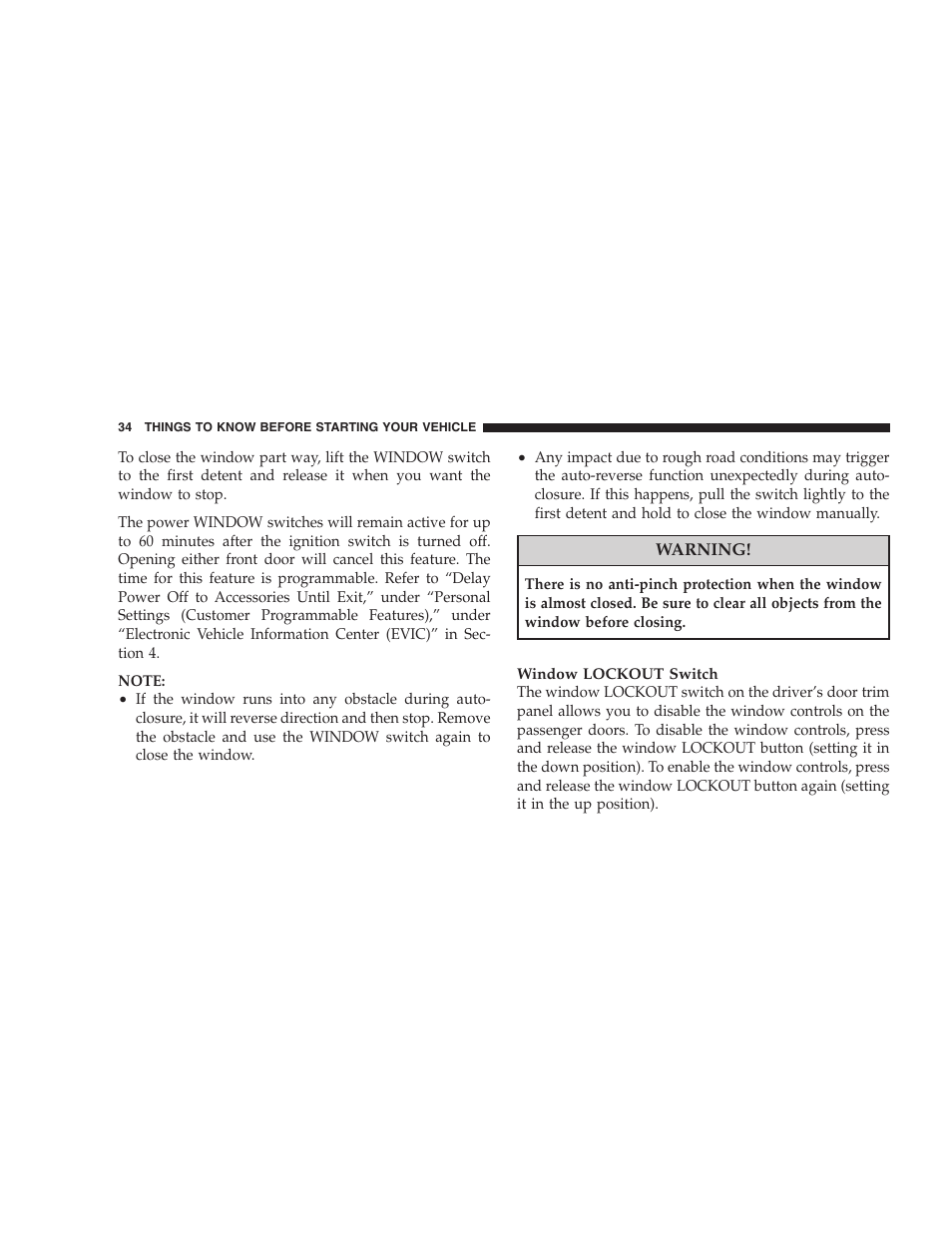 Dodge 2008 Charger SRT8 User Manual | Page 36 / 442