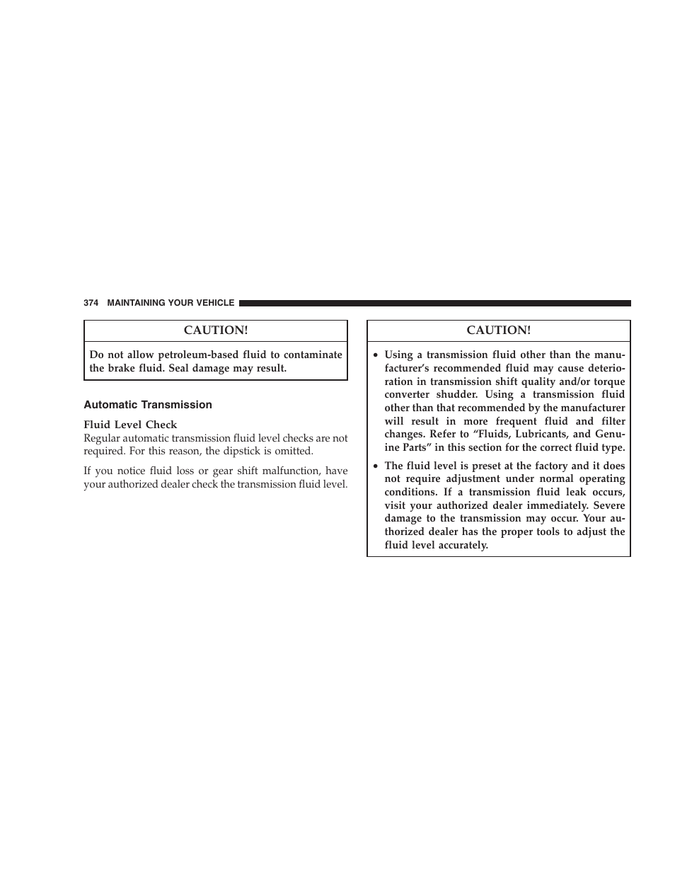 Automatic transmission, Exhaust system | Dodge 2008 Charger SRT8 User Manual | Page 376 / 442